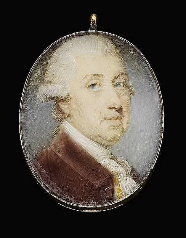 Ritratto di un Gentiluomo, indossa cappotto marrone, panciotto giallo, camicia bianca a balze